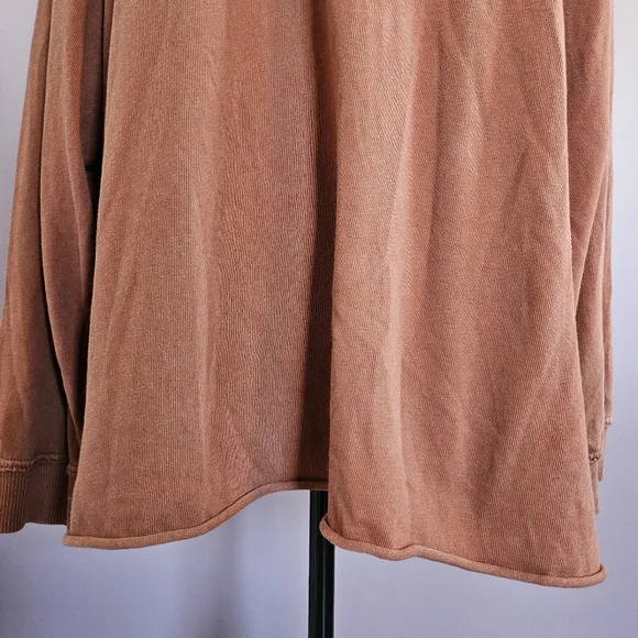 Lace-Up Hooded Pullover Top - Rust - Picture 11 of 14